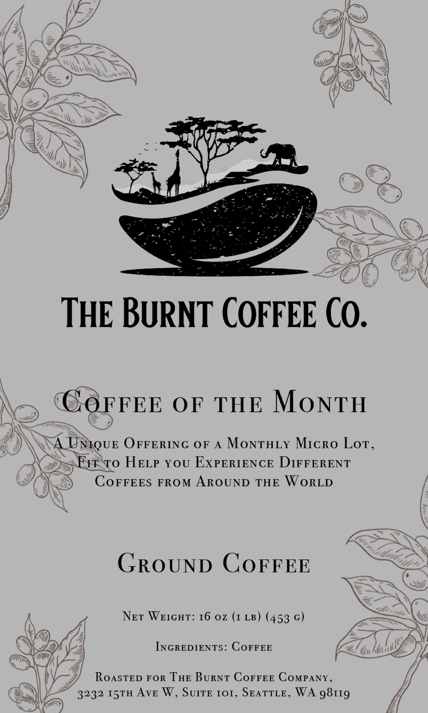 The Burnt Coffee Co. Coffee of the Month World Collection