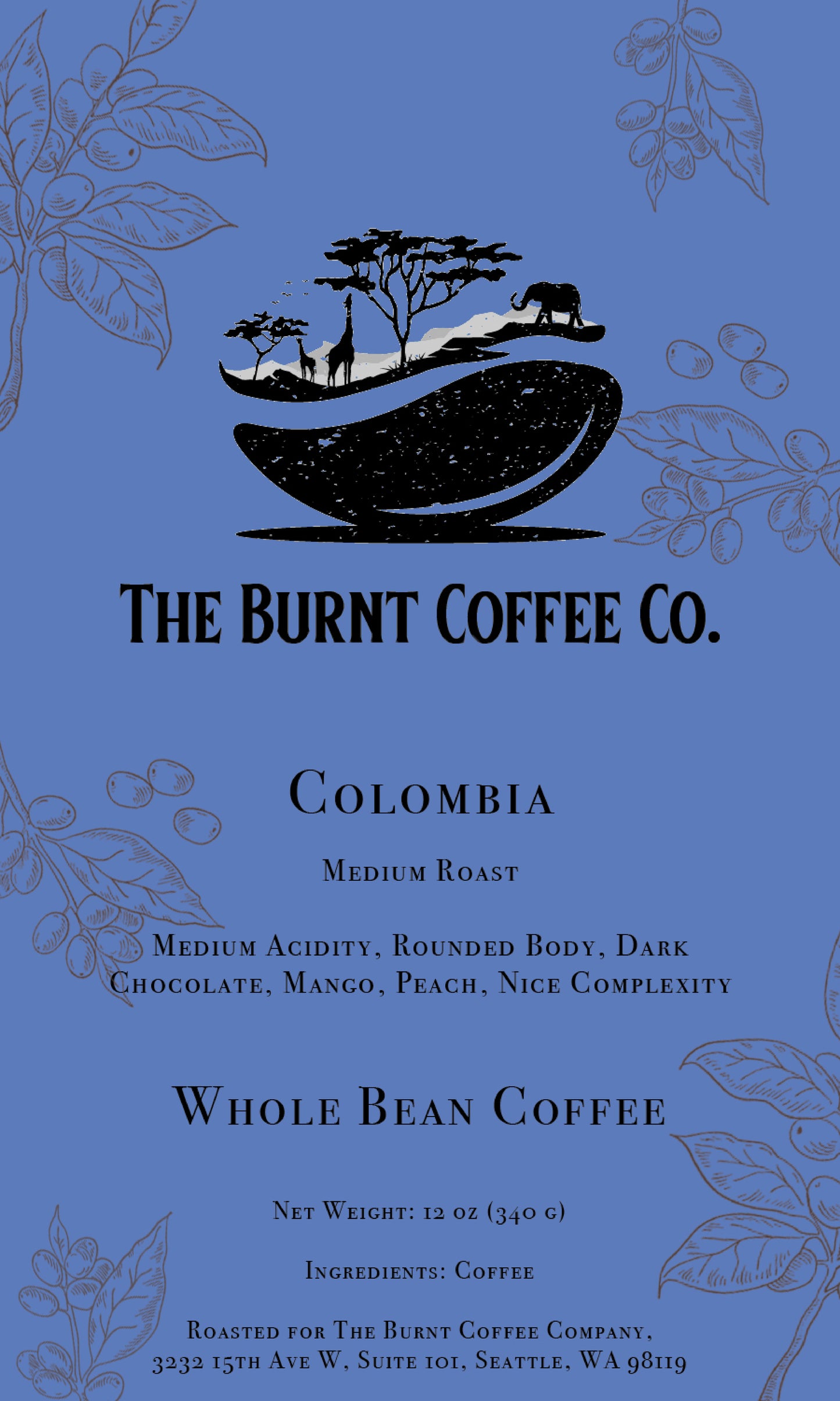 The Burnt Coffee Co. Colombia South America