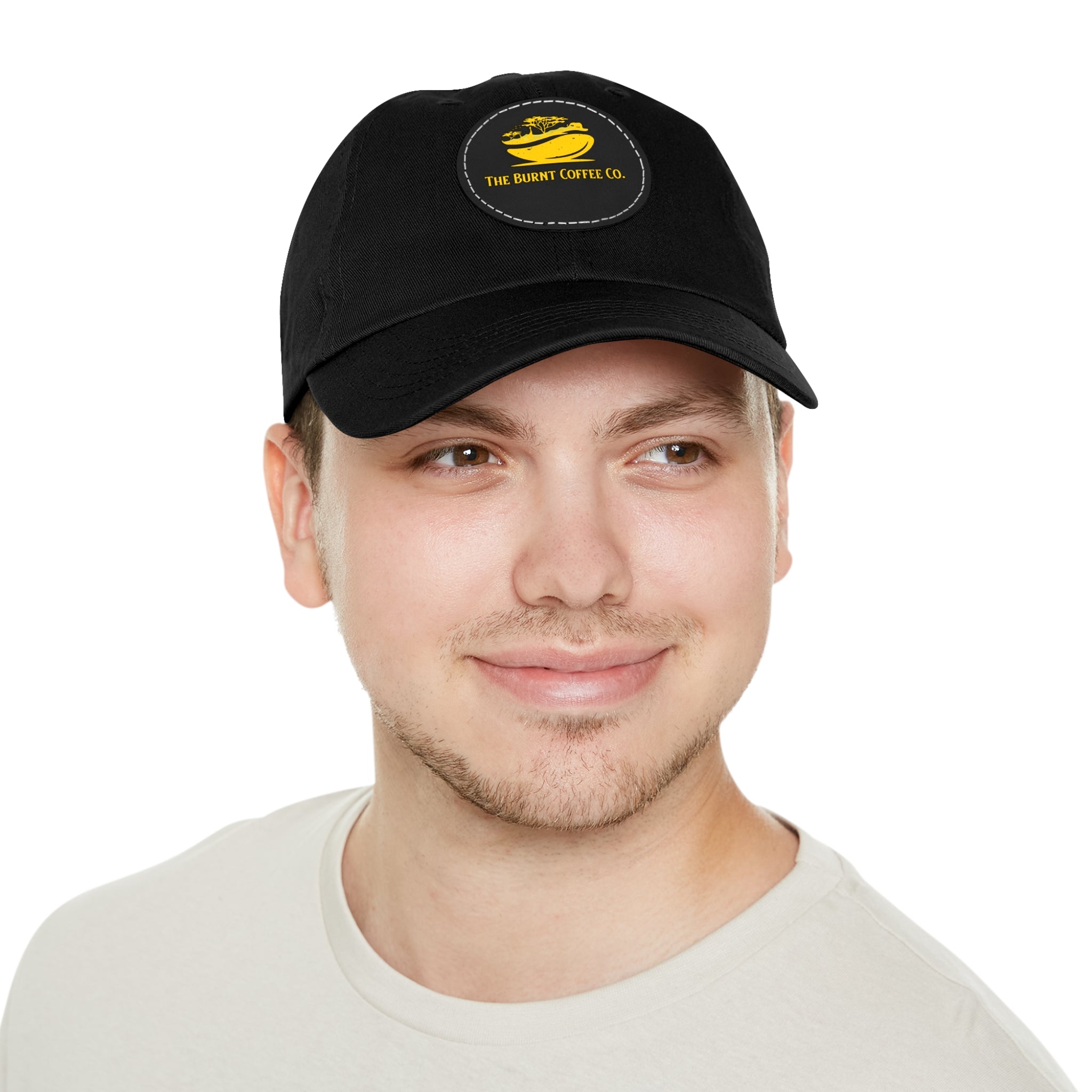 The Burnt Coffee Co. Hat with Leather Patch (Round)